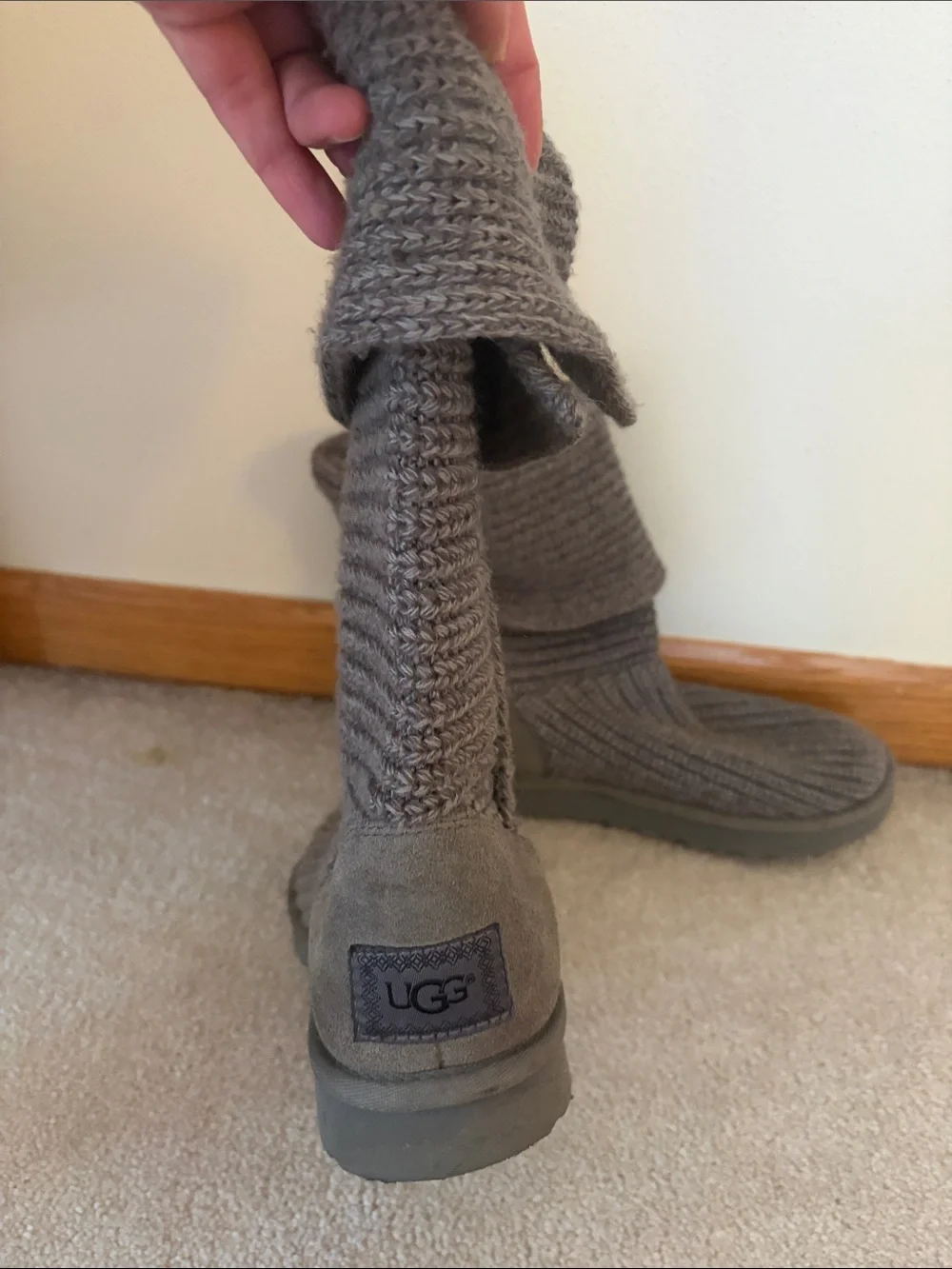 UGG Woman’s Knit Button Boot - Gray
